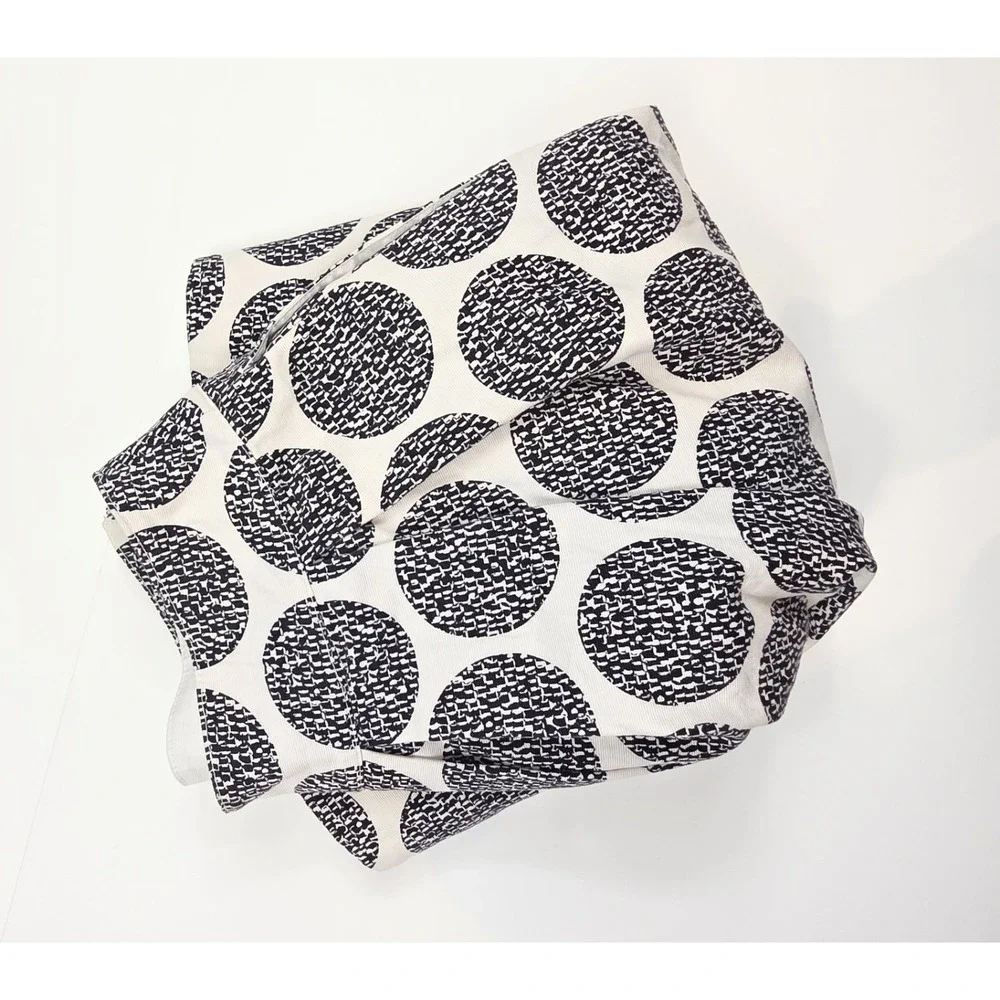 White House‎ Black Market B&W Circle Print Pleated Lined Skirt Women's Size 2